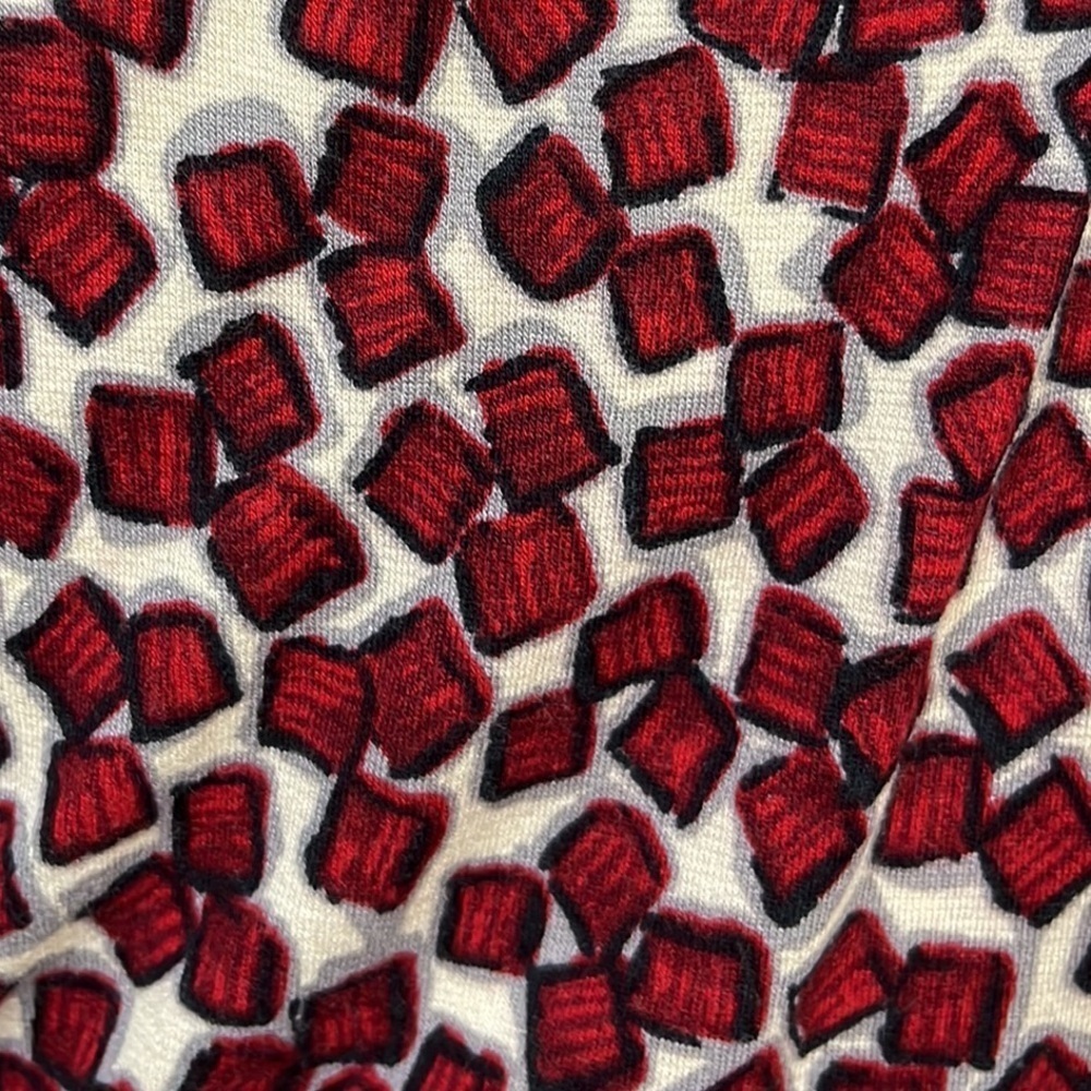 Mng By Mango Cream Red Cube Asymmetrical Shift St… - image 2